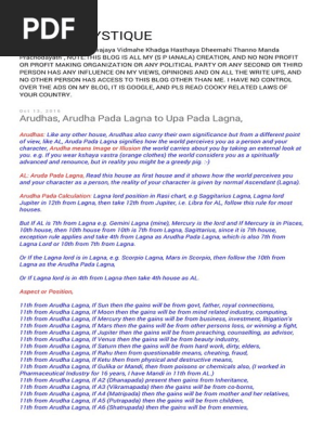 Arudhas Arudha Pada Lagna To Upa Pada Lagna Divination Body Mind Spirit
