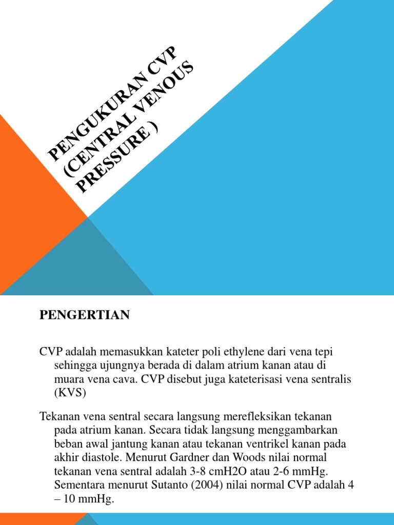 Pengukuran CVP (Central Venous Pressure | PDF