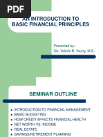 An Introduction To Basic Financial Principles: Presented By: Sis. Valerie B. Young, M.S