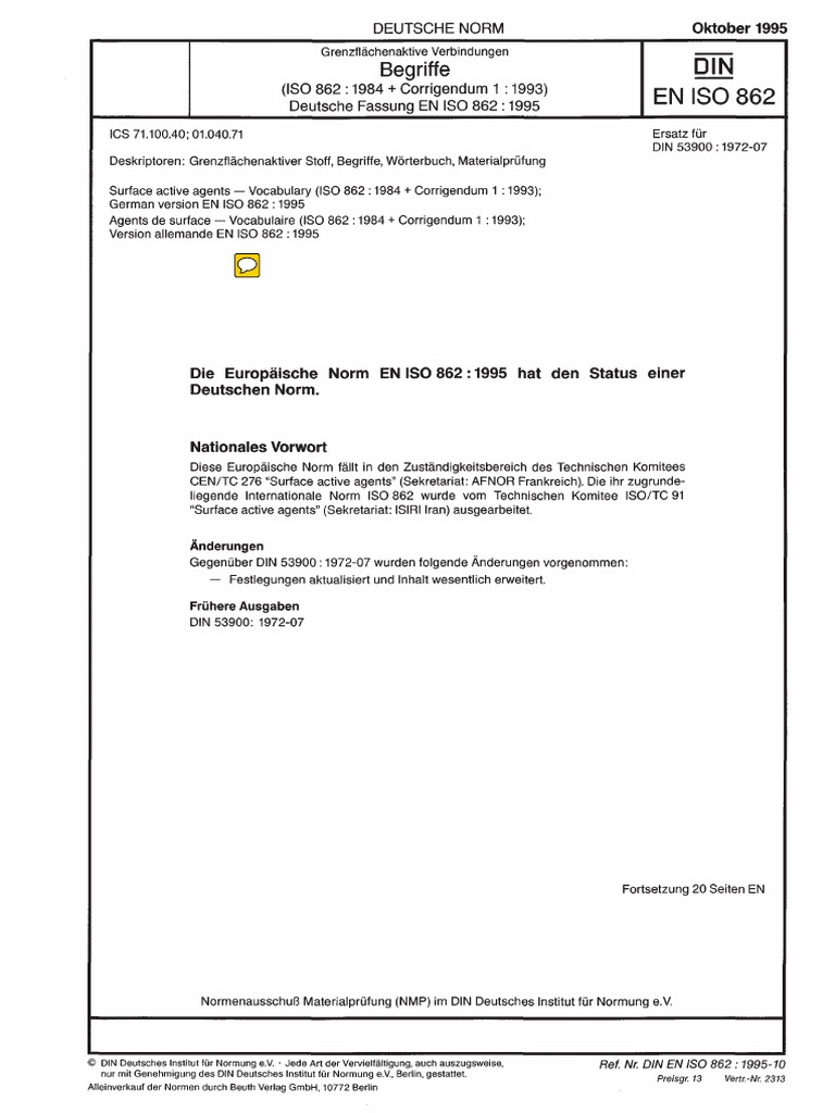 Din en Iso 862 - 1995 | PDF