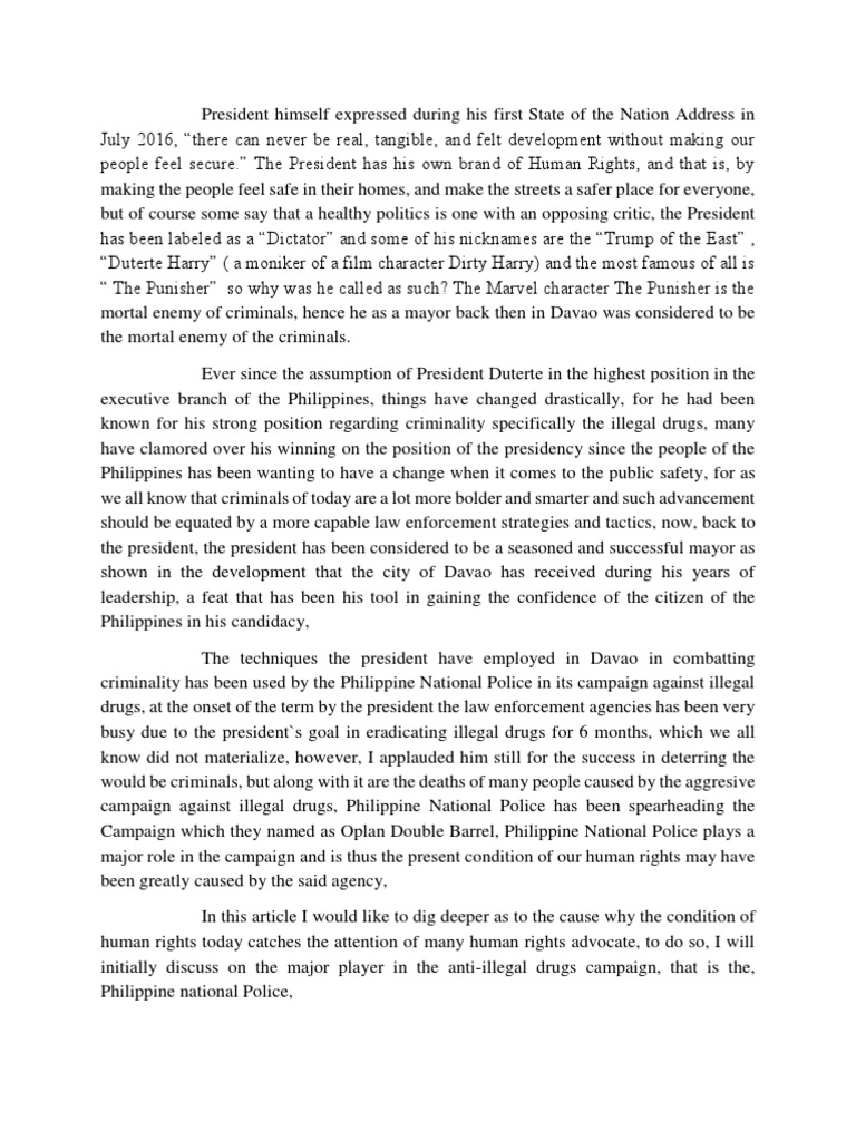 Duterte's Drug War and Human Rights Issues | PDF | Prison | Police