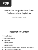 Distinctive Image Feature From Scale-Invariant Keypoints: David G. Lowe, 2004