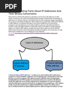 Some Interesting Facts About IP Addresses and Their Binary Conversions