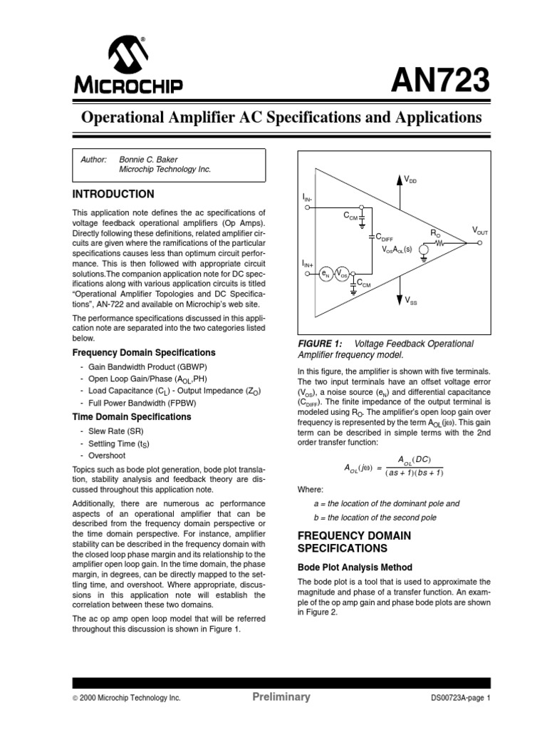 AN723 - Operational Amplifier AC Specifications and Applications PDF ...