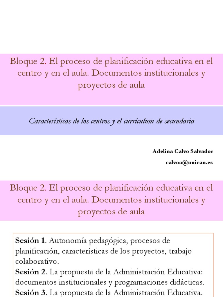 Planificación Educativa en Secundaria | PDF | Plan de estudios | Maestros