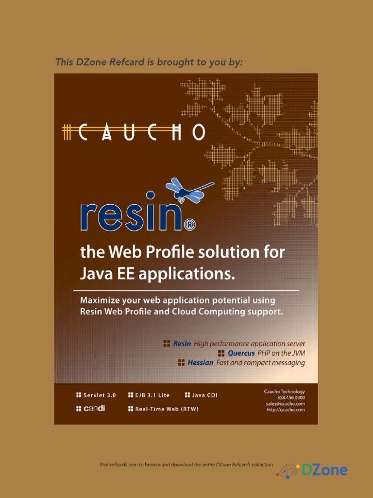 Caucho Resin Java EE 6  Profile App Server PDF PDF Load