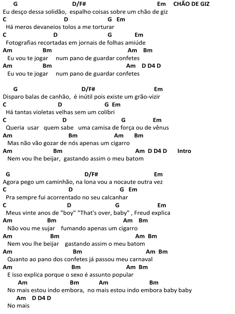 Zé Ramalho Chão De Giz Letra