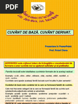 Cuvantul De Baza Sau Derivat
