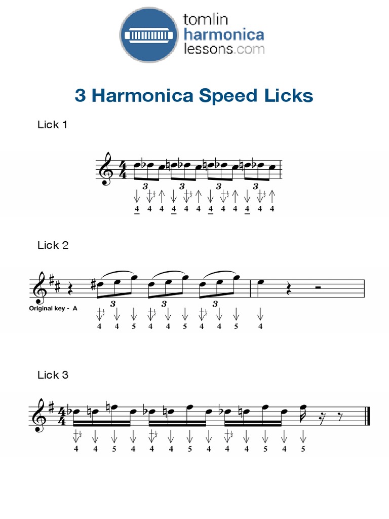 3 Harmonica Speed Licks PDF