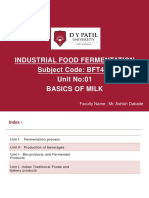 Industrial Food Fermentation Subject Code: BFT404 Unit No:01 Basics of Milk