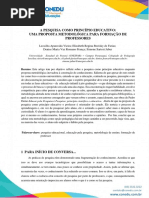 A Pesquisa Como Princípio Educativo