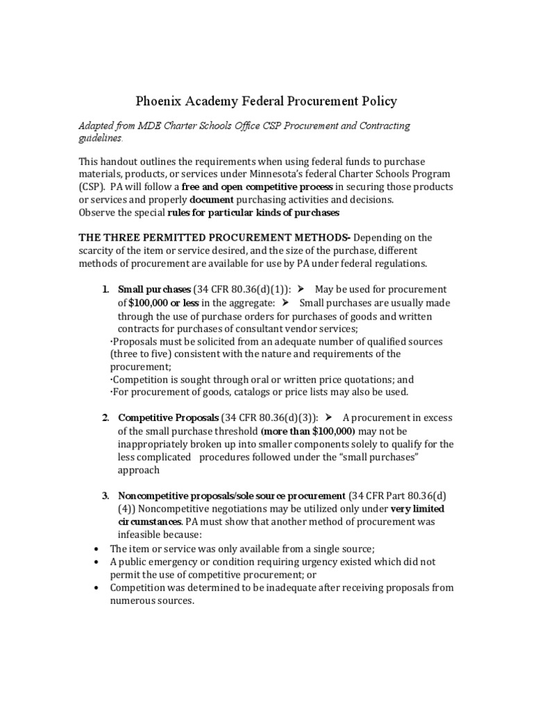 Federal Procurement Policy | PDF | Procurement | Regulatory Compliance