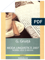 G. Gruita - Moda Lingvistica 2007. Norma, Uzul Si Abuzul (Paralela 45 - Compact) PDF