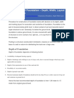 Construction of Foundations - Excavation, Layout & Depth