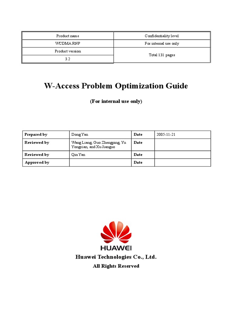 W Access Problem Optimization Guide 20070825 A 3.2 | PDF | High Speed ...