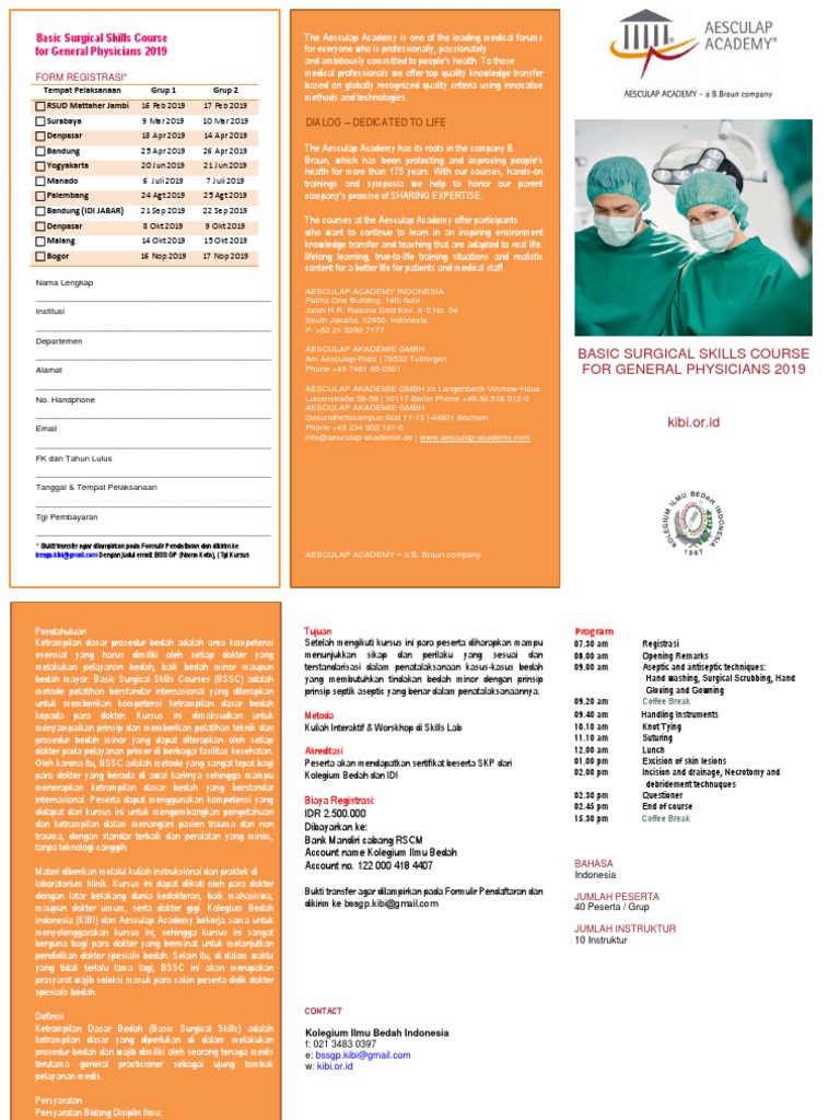 Basic Surgical Skills Course 2019 | PDF