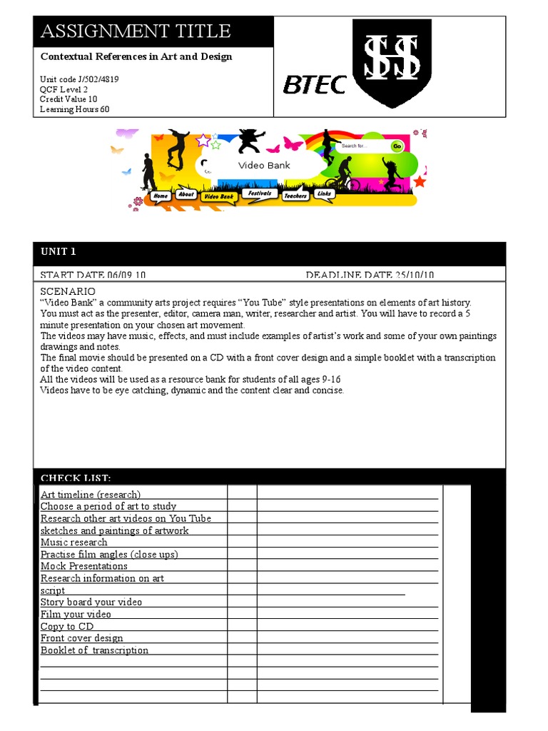 UNIT 1 Btec With Dates US | PDF | Drawing | Psychological Concepts