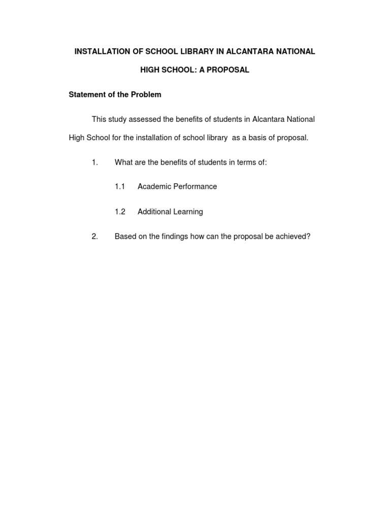 Statement of the Problem
