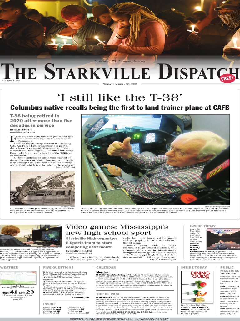 Starkville Dispatch Eedition 1-20-19 PDF Gambling Sports Betting pic