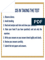 Standards in Taking The Test