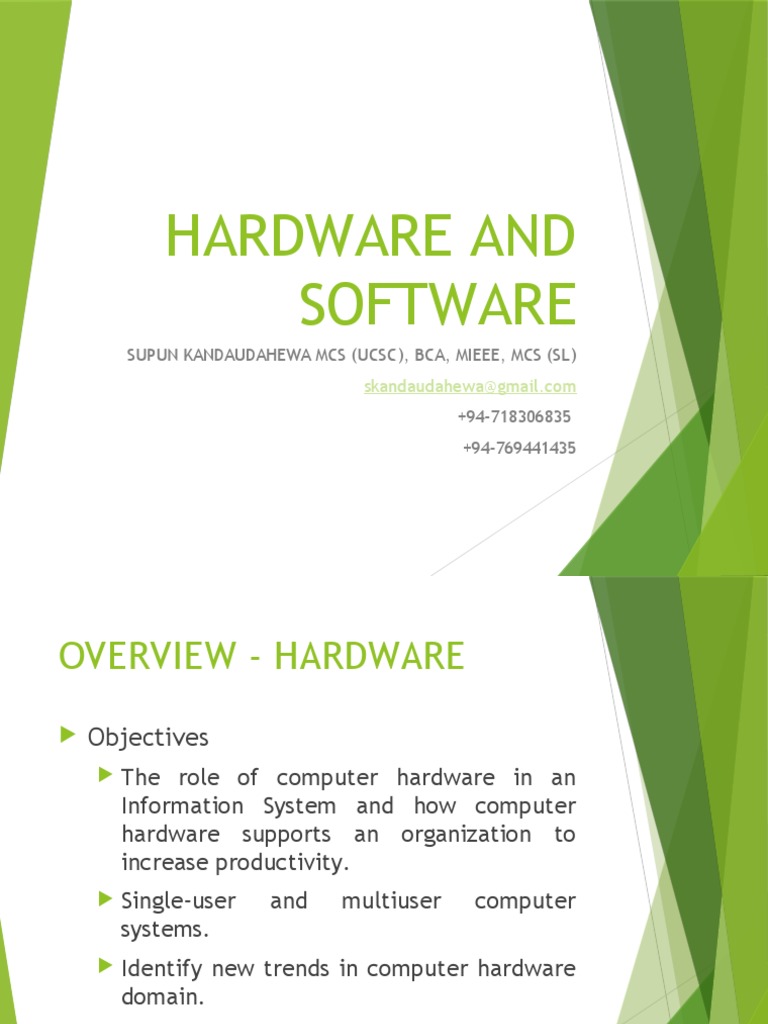 Hardware and Software PDF Personal Computers Random Access Memory