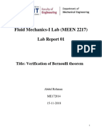 Fluid Mechanics-I Lab (MEEN 2217)