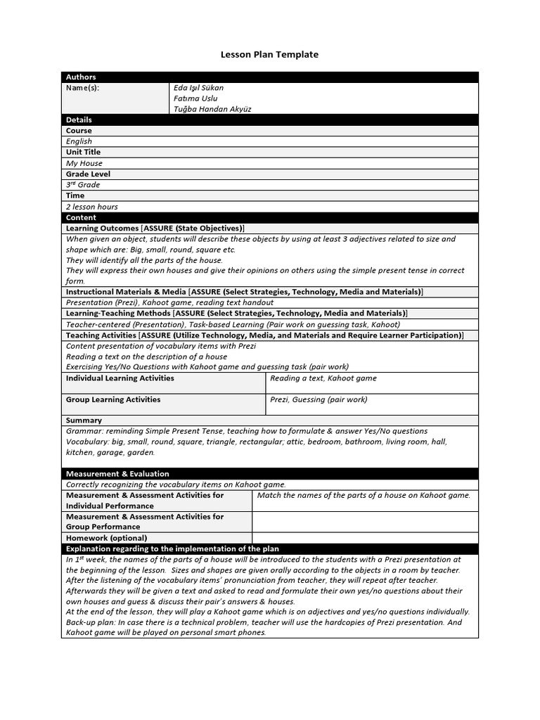 Ceit319 Unitlesson Plan Templates 2 1 1 | PDF | Educational Assessment ...