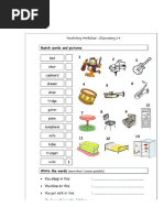 Places in A House Gap Fill Worksheet