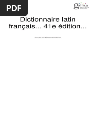 N Pdf 1 1 Quicherat Latin Francais Pdf De Lexique