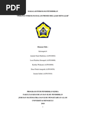 Makalah Psikologi Pendidikan