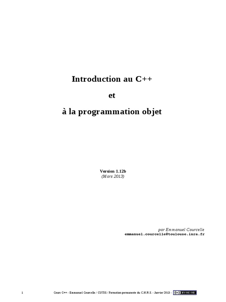 Page De Garde Cahier D evaluation Blabla De Bouba 0420 Introduction Au CPP Et A La Programmation Orientee Objet | PDF |  Structure de contrôle | C (Langage de programmation)