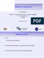Multiplication of Polynomials: M. Gastineau IMCCE - Observatoire de Paris - CNRS UMR8028