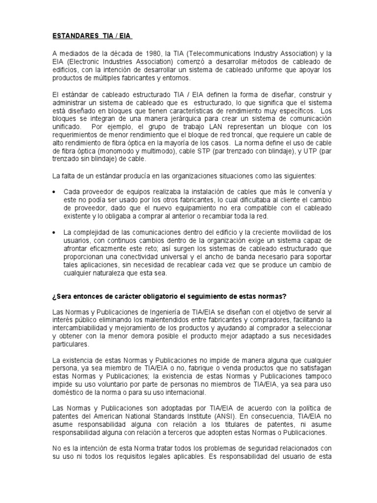 Tia Eia 568 | PDF | Fibra óptica | Electrónica