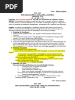 RED 4335 Field Experience Information Lesson Plan Template and Rubric