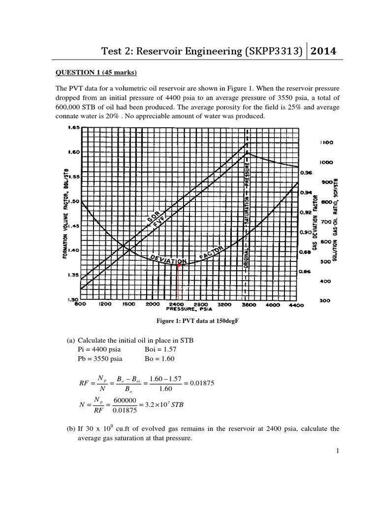 Reservoir Test Example | PDF | Petroleum Reservoir | Gases