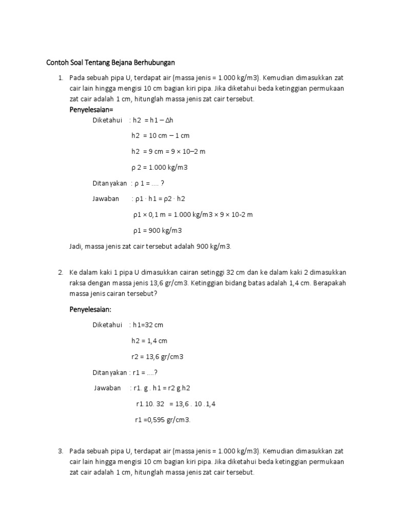 Contoh Soal Tekanan Hidrostatis Beserta Jawabannya - Siswa Populer