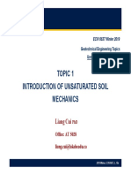 Topic 1 Introduction of Unsaturated Soil Mechanics: Liang Cui