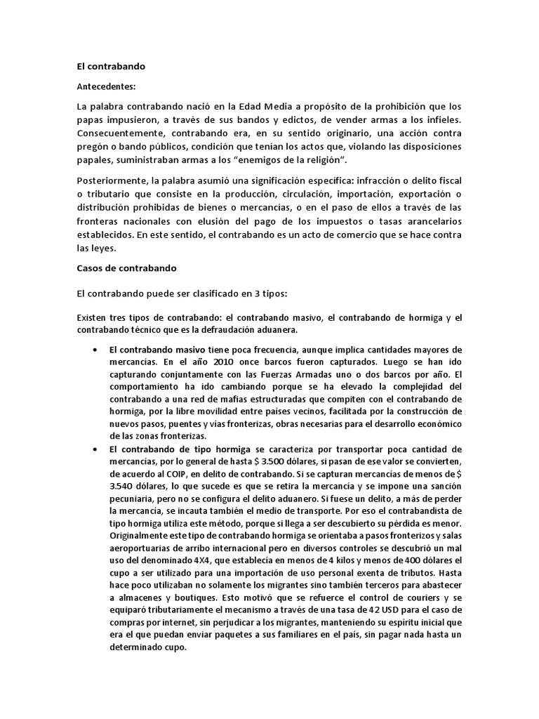 El Contrabando | PDF | Contrabando | Bienes