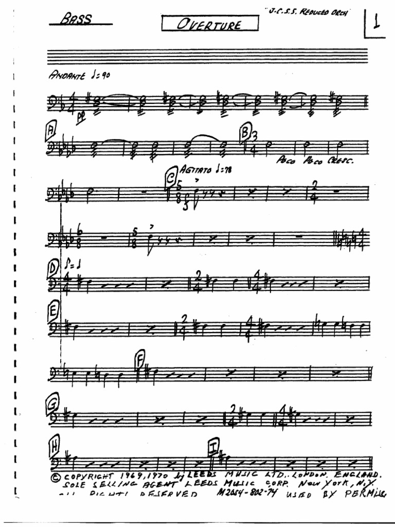 Jesus Christ Superstar Bass Score SheetMusicTradeCom PDF | PDF