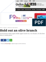 Hold Out An Olive Branch - The Indian Express