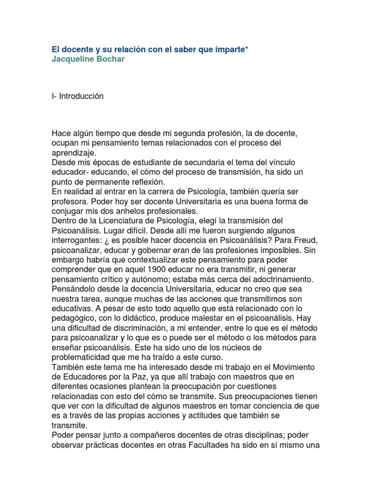 017 Claudine Blanchard Laville. PDF Psicoanálisis Conocimiento