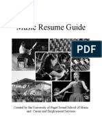Music Resume Guide: Created by The University of Puget Sound School of Music and Career and Employment Services