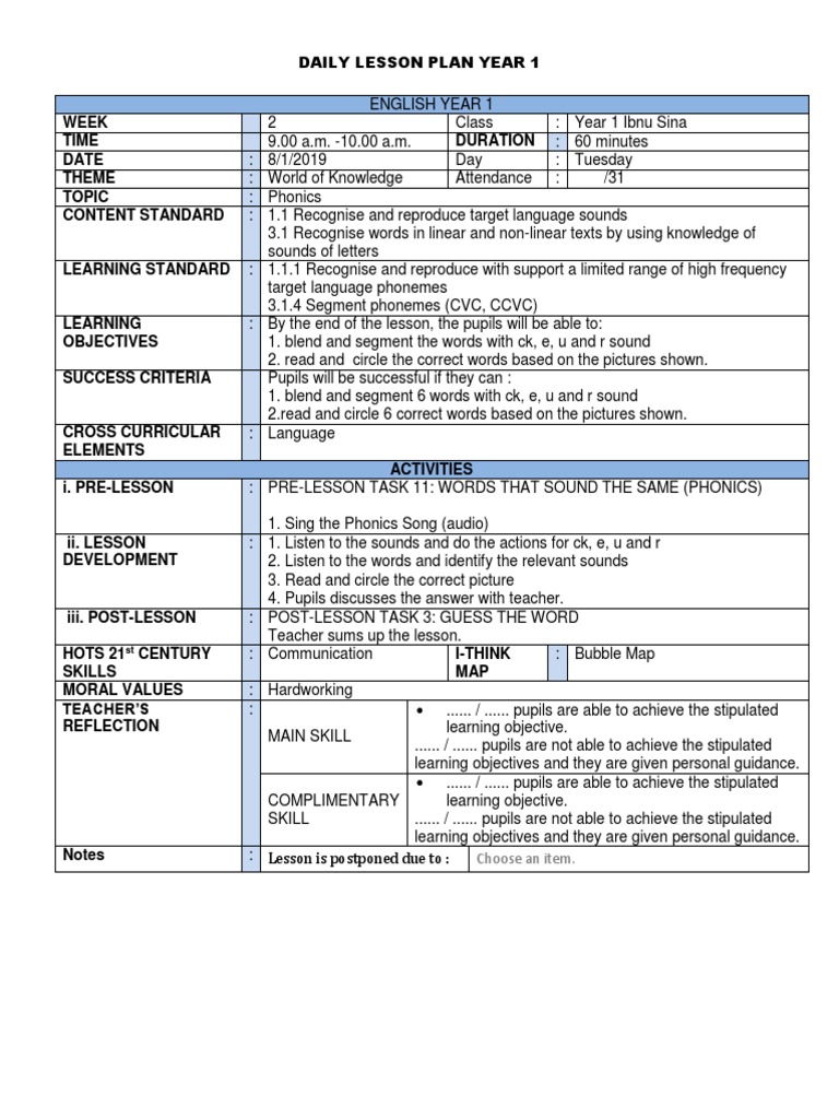 Phonics Ck. E.U R. Monday PDF Phonics Sound