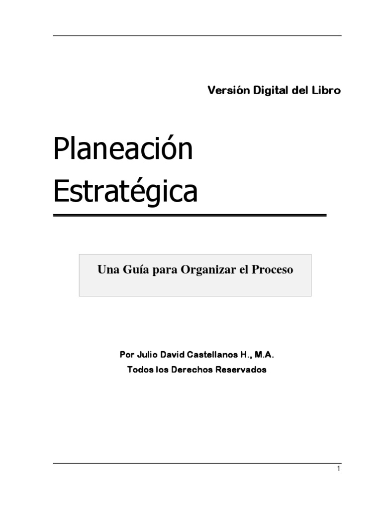 Guía de Planeación Estratégica Efectiva | PDF | Planificación ...