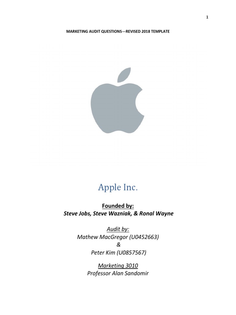 Apple Marketing Audit | PDF | Apple Inc. | I Phone