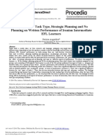 the Effects of Task Type, Strategic Planning and No Planning on Written Performance of Iranian Intermediate EFL Learn