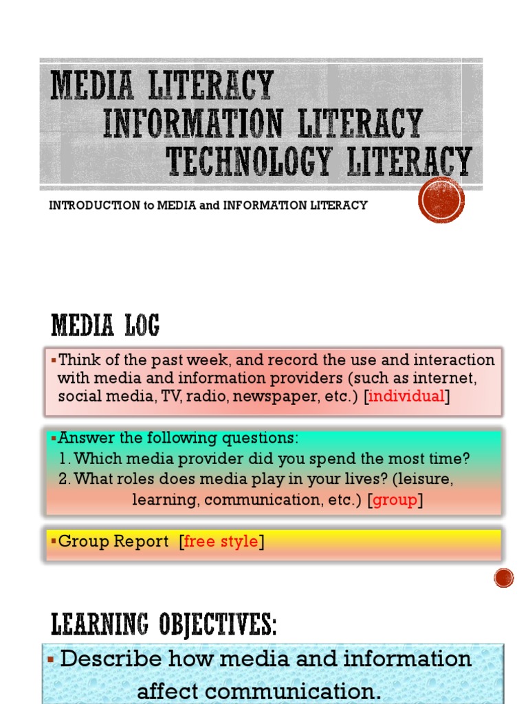 Introduction to Media Literacy Skills | PDF