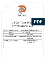 Laboratory Sheet Geotechnical Lab