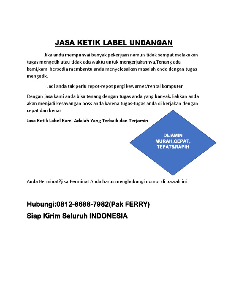 Hemat Waktu 62812 8688 7982 Ketik Label Undangan