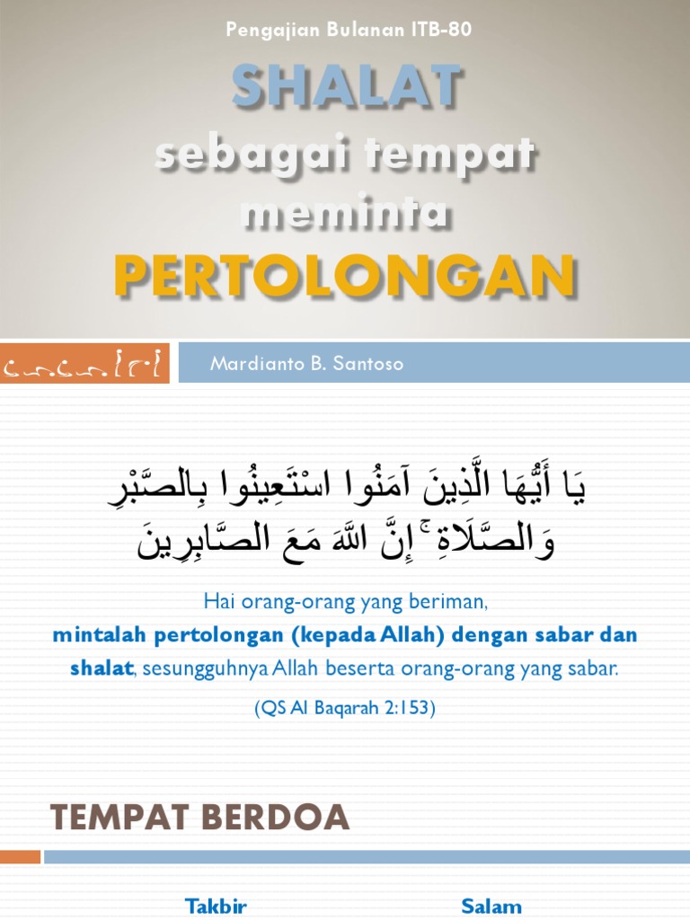 Shalat Sebagai Tempat Meminta Pertolongan